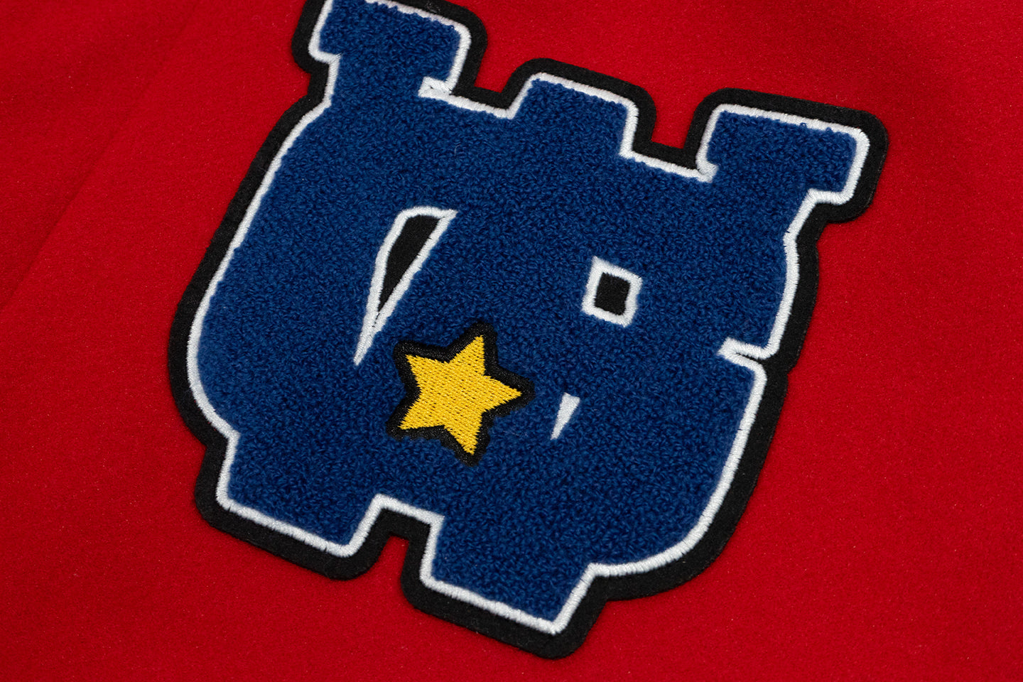 GRAF&WU Sleep Cow Cat Graphic University Leather Sleeve Varsity Jacket