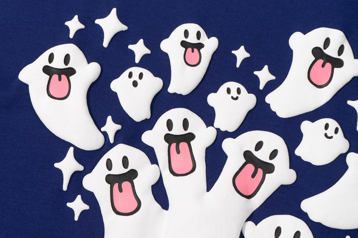 Ghost Puff-Print Long Sleeve Tee for Couples