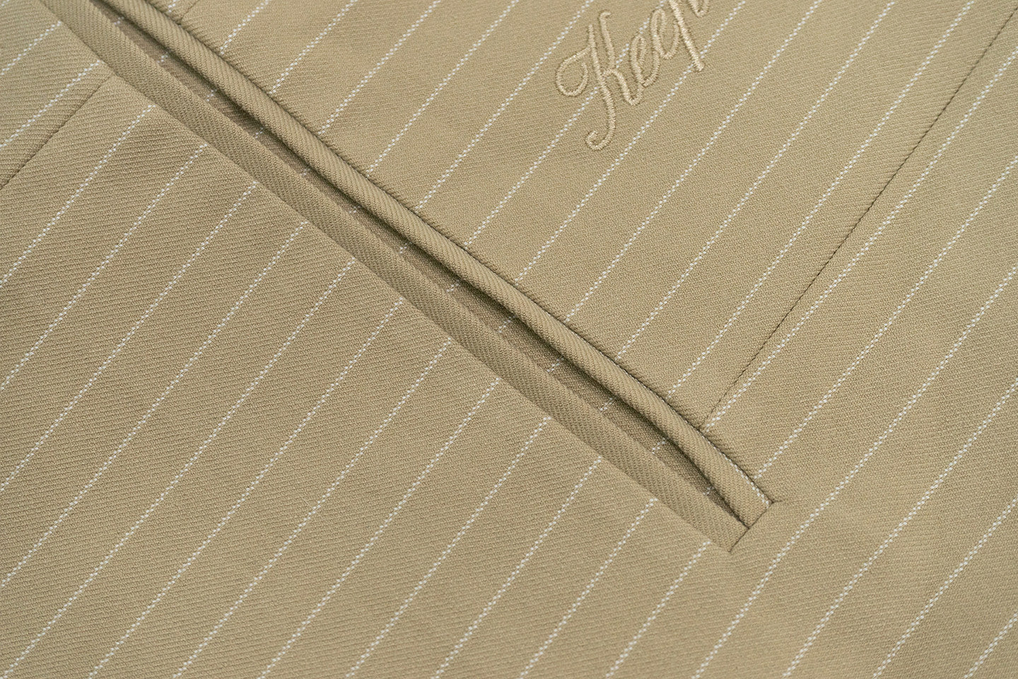 GRAFWU Oversized Pinstripe Double-Breasted Blazer Unisex Neutral Tone Suit