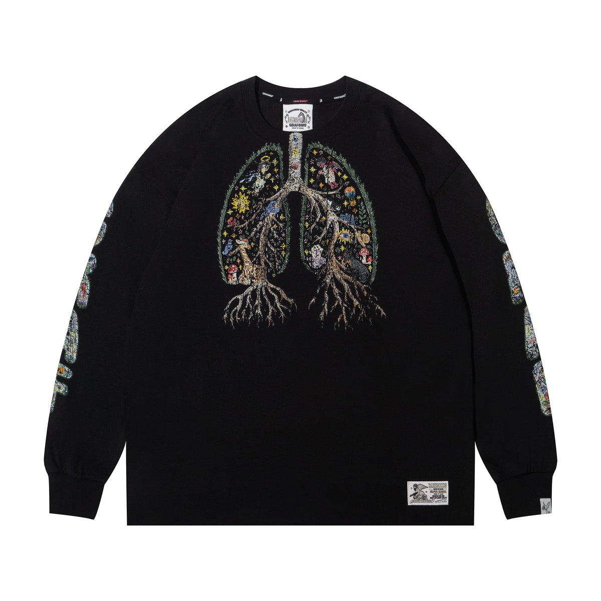 GRAF&WU Angel Devil Lung 2.0 Distressed Long Sleeve Tee
