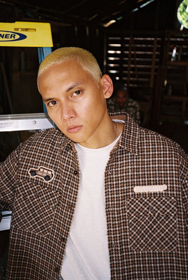 GRAF&WU Embroidered Off-road Vehicle Houndstooth Wool Shirt Coat