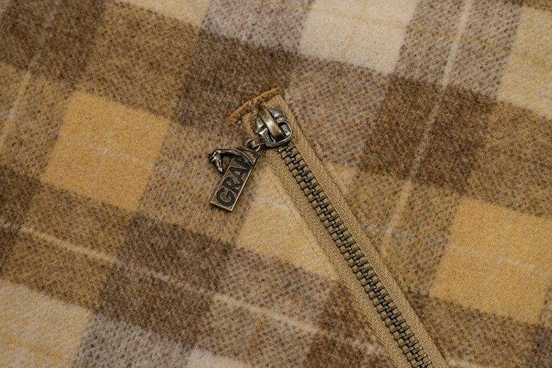 GRAF&WU Leather Collar Luxury Wool Retro Plaid Detroit Jacket