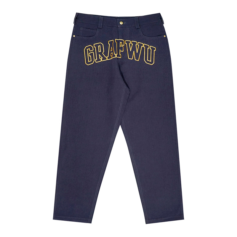 GRAF&WU Brand Letter Logo Embroidered Casual Pants