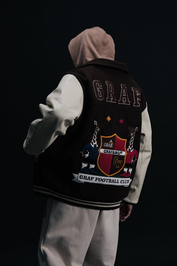 GRAF&WU Blokecore Floral Leather Sleeve Jacket
