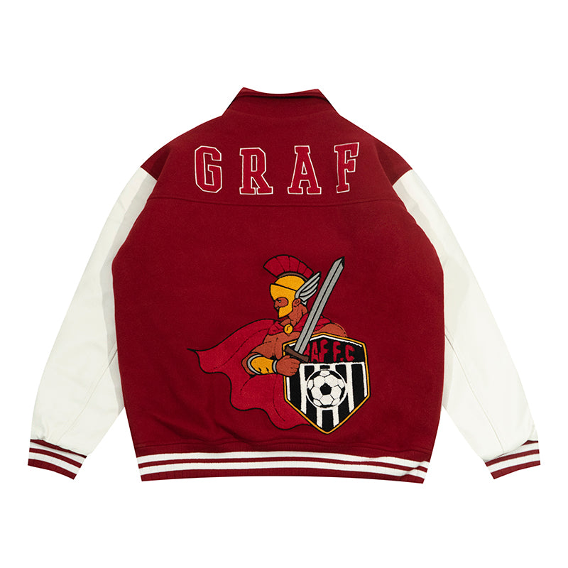 GRAF&WU Blokecore Floral Leather Sleeve Jacket