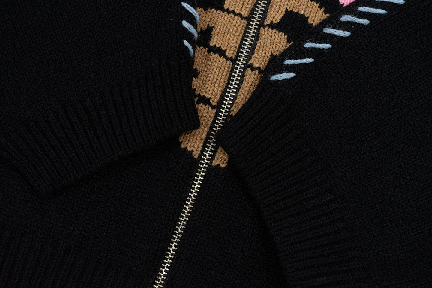 GRAF&WU Colorful Ribcage Knit Zip Up Hoodie Skeleton Streetwear
