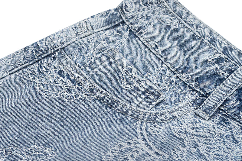 GRAFWU Jacquard Denim Mini Skirt