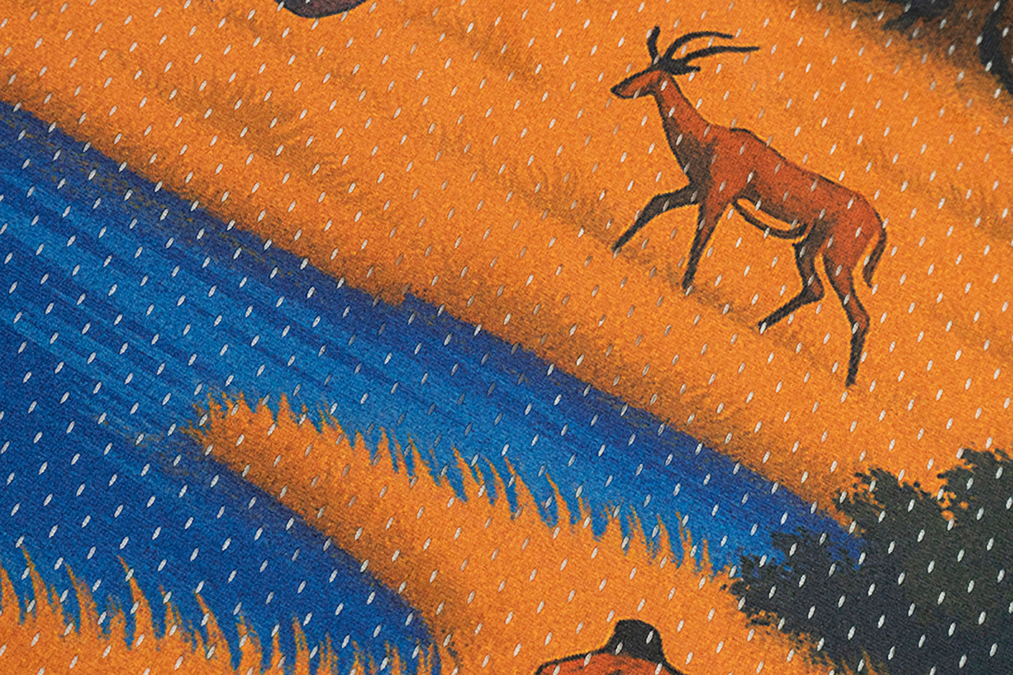GRAF&WU African Scenery Giraffe Cheetah Retro Double Mesh T-shirt