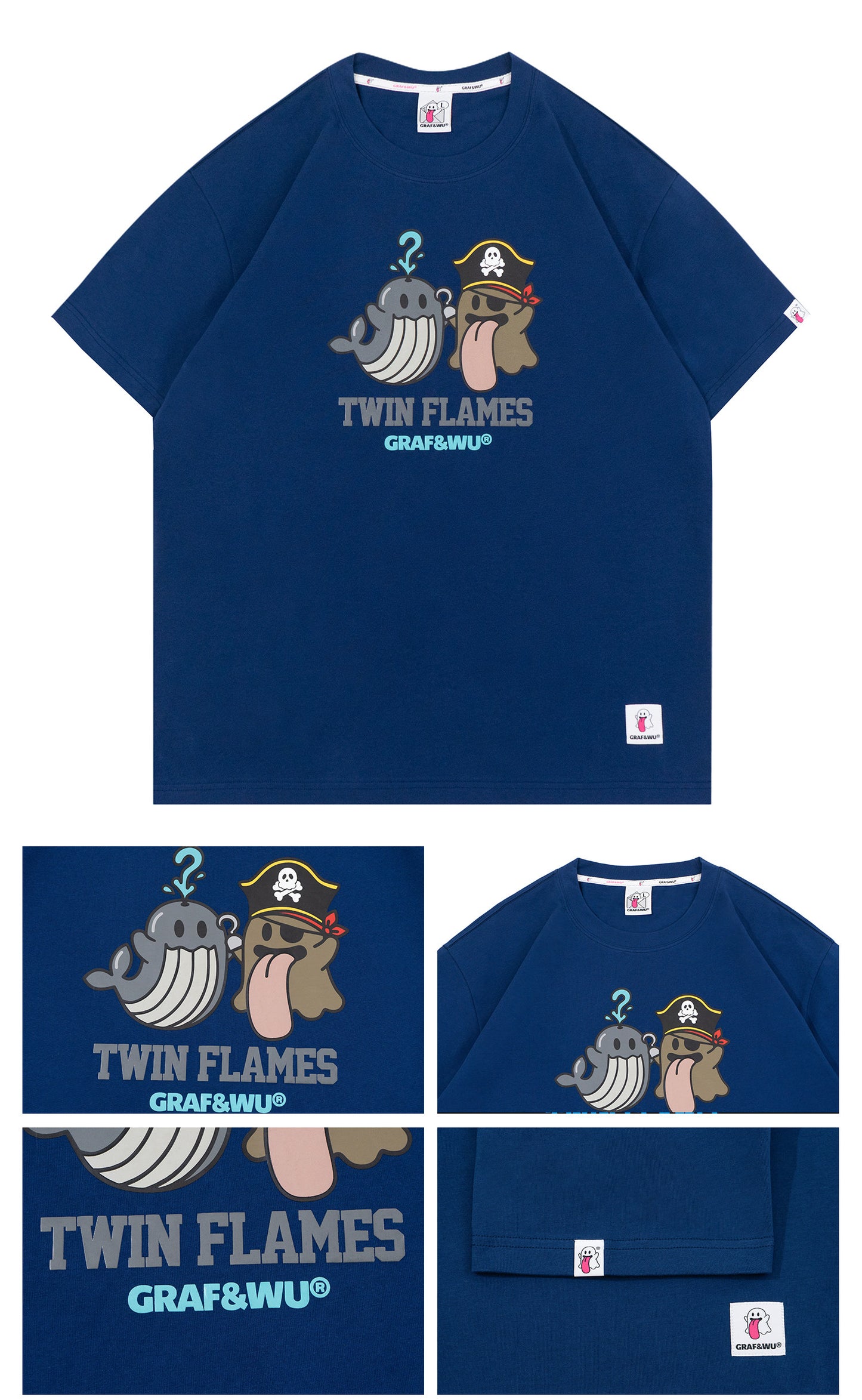 GRAF&WU TwinFlames Soul Mirror Ghost Couple T-Shirt