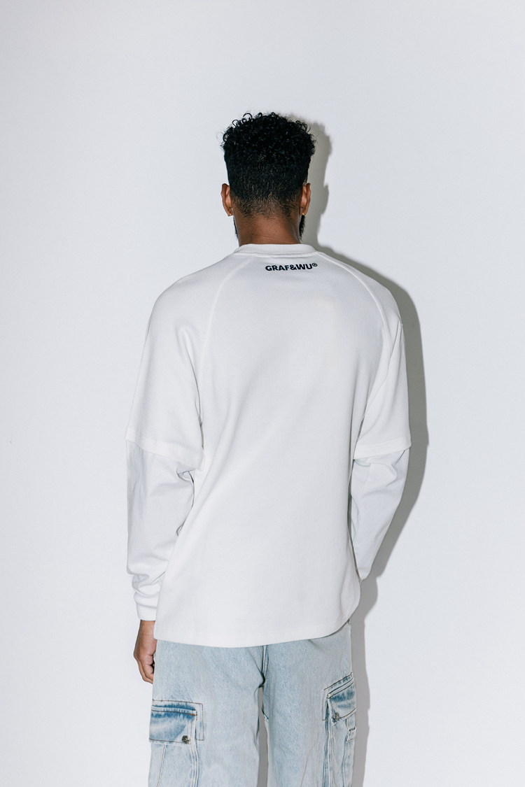 GRAF&WU Giraffe Embroidery Logo Layered Look long-sleeved Shirt