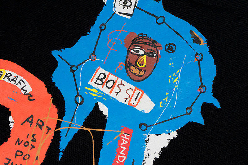 GRAF&WU Basquiat Graphic Print Loose Long Sleeve Shirt