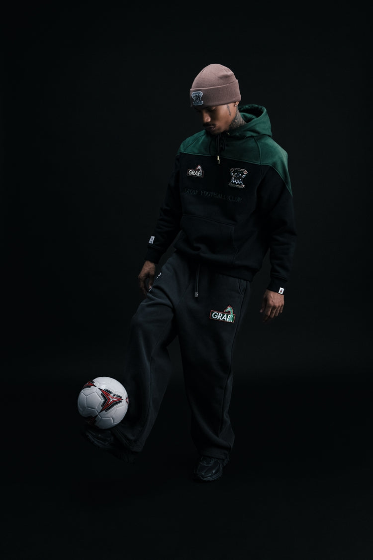 GRAF&WU Blokecore Football Team Floral Angel Devil Fleece Hoodie