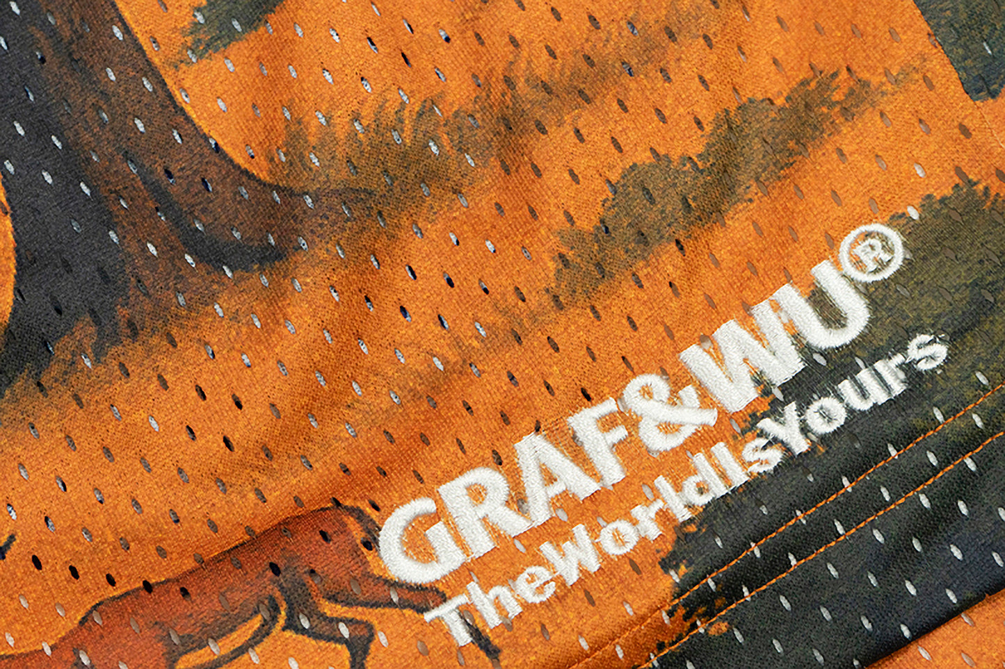 GRAF&WU African Savanna Fashion Design Patterned Mesh Breathable Shorts