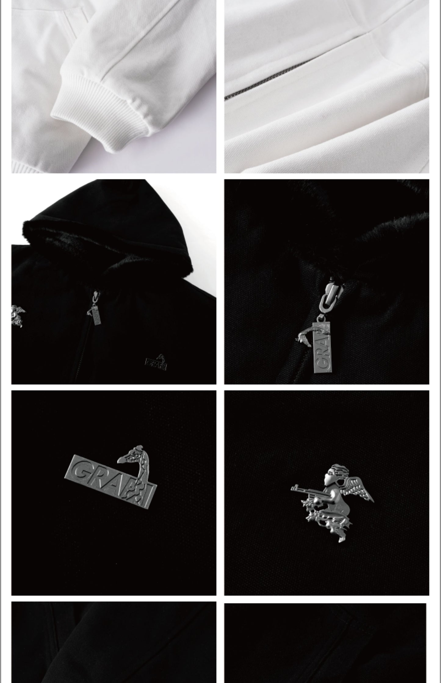 GRAF&WU Metal Angel Deer Faux Mink Fur Work Jacket - Luxury Streetwear Coat