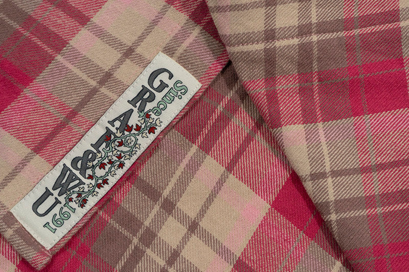 GRAF&WU Fashion Plaid Design Loose Cozy Cotton Long-sleeved Shirt