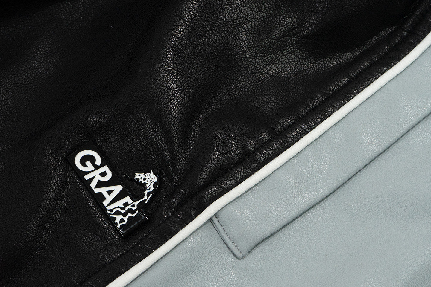 GRAF&WU Retro Patchwork Style Black Warrior Sports Leather Pants