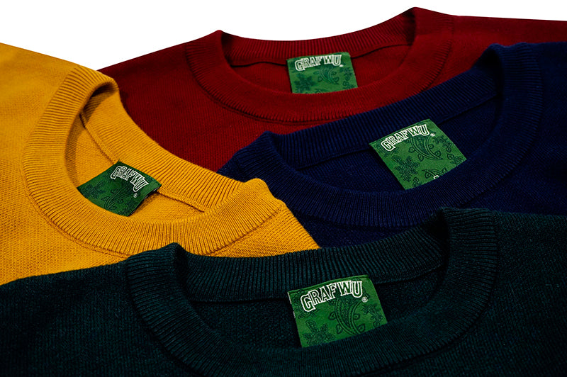 GRAF&WU Preppy Style Latter Crew Neck Knit Sweater