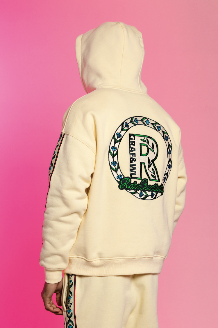 GRAF&WU Intellectual Property Flowers Embroidered Fleece Hoodie