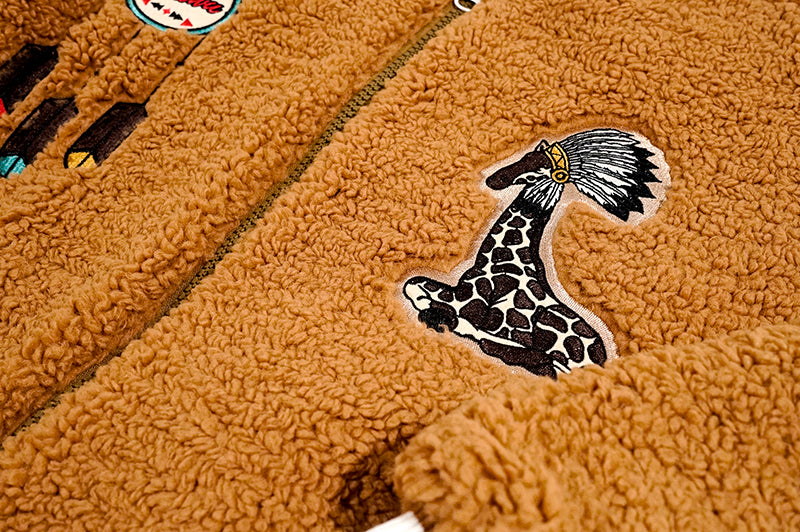 GRAF&WU Vintage Archery Angel Deer Totem Fleece Jacket