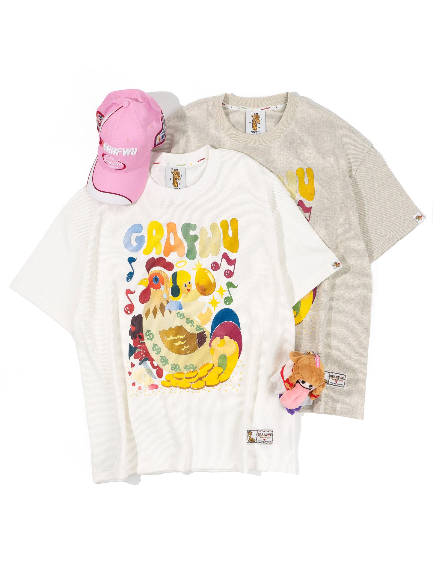 GRAF&WU Giraffe Fable Killing the Egg-Laying Goose Streetwear Casual T-Shirt