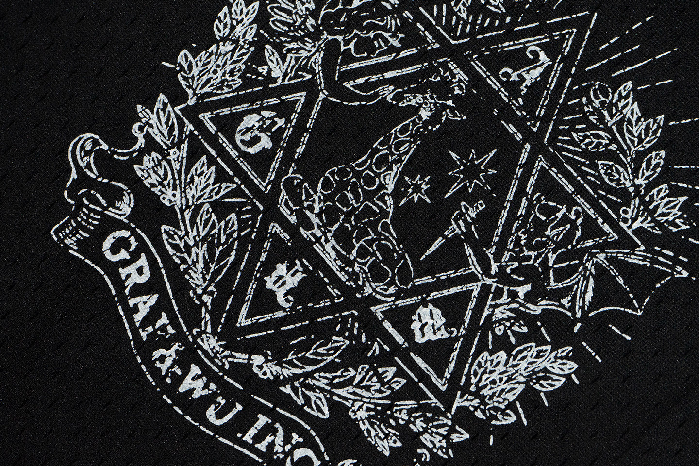 GRAF&WU Giraffe Badge Print Double-layered Mesh Cozy Pants