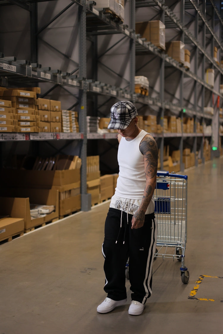 GRAF&WU Brand Arc Logo Embroidered Street Saggin Pants