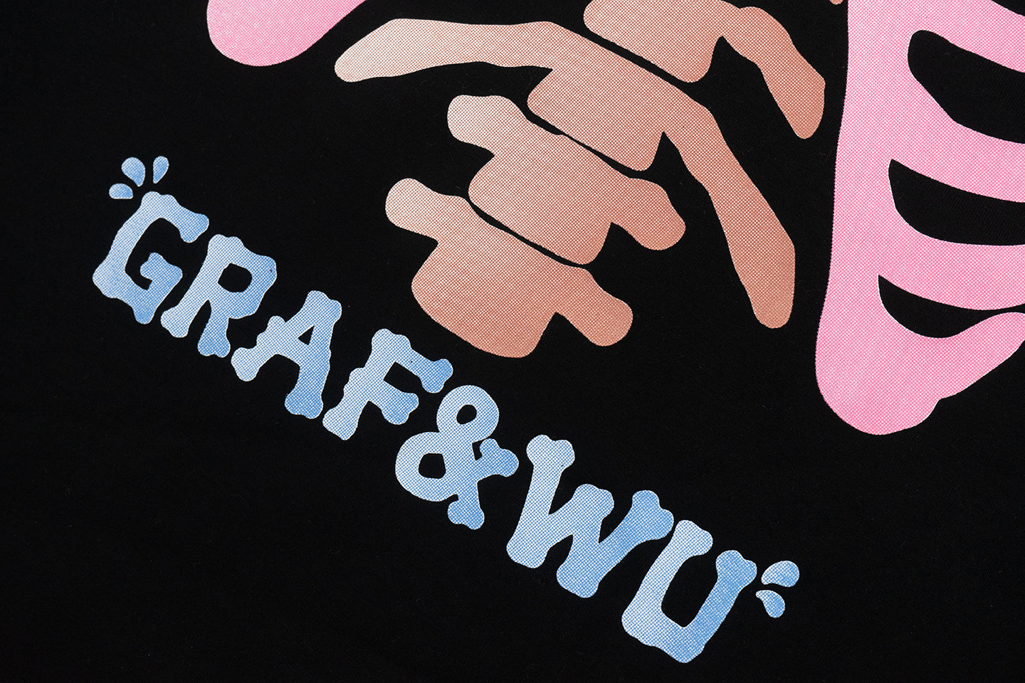 GRAF&WU Anatomical Rib Cage Print Streetwear Long Sleeve Shirt