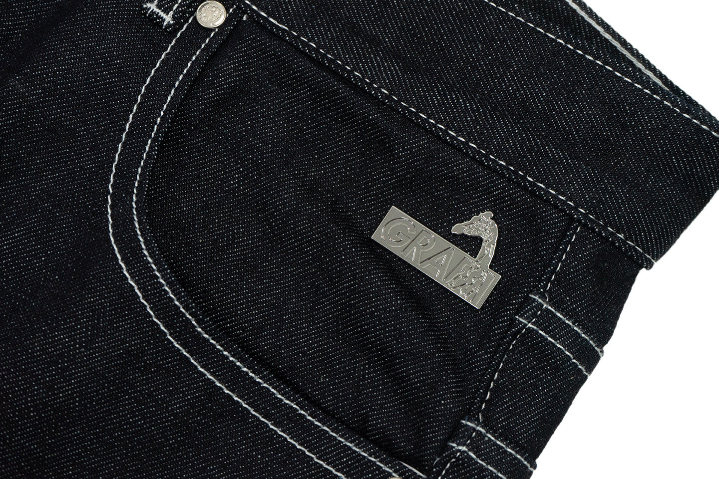 GRAF&WU Fashion Letter Embroidery Casual Baggy Cargo Jeans