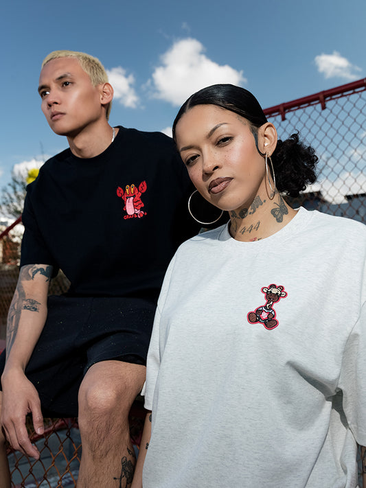 GRAF&WU T-Shirts Crayfish Cute Ghost Short Sleeves Loose Street Fashion Short Sleeve Men Women Cotton Shirts Casual T-Shirt