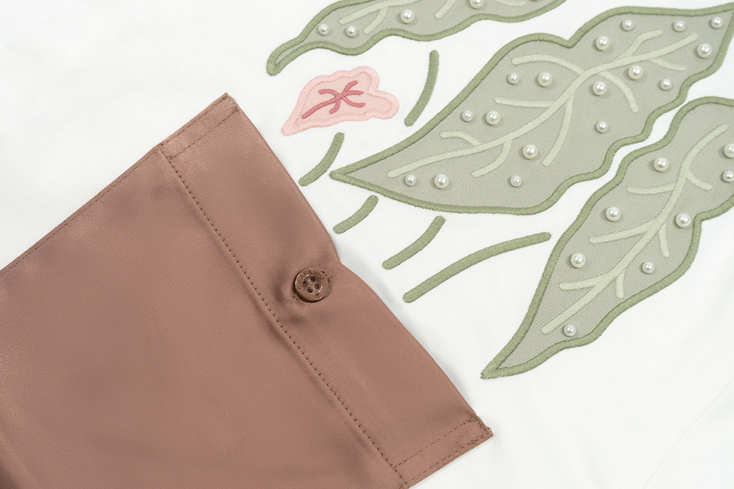 GRAF&WU Flowerpot Pearl Green Plant Pocket Luxury Satin Shirt
