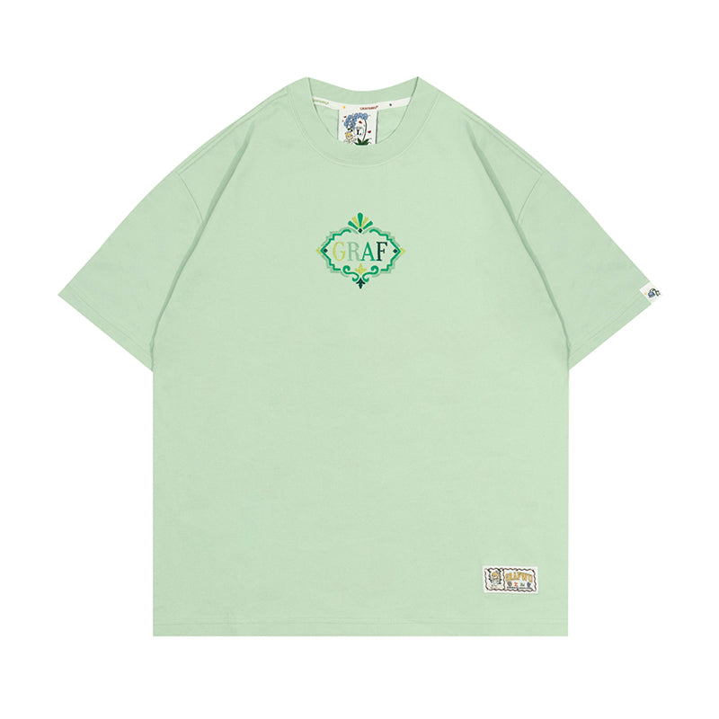 GRAF&WU Coil Retro Embroidery Nepalese Decorative Style Logo T-Shirts