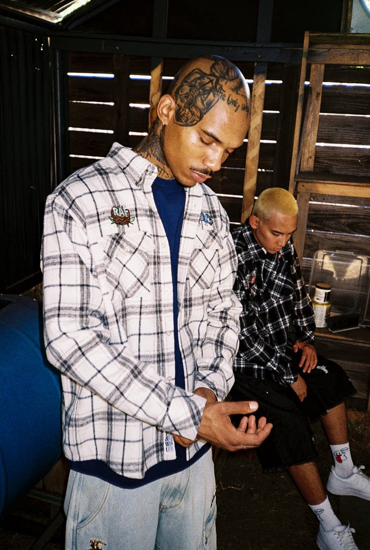 GRAF&WU LipSycn Streetwear Plaid West Coast Brushed Shirt