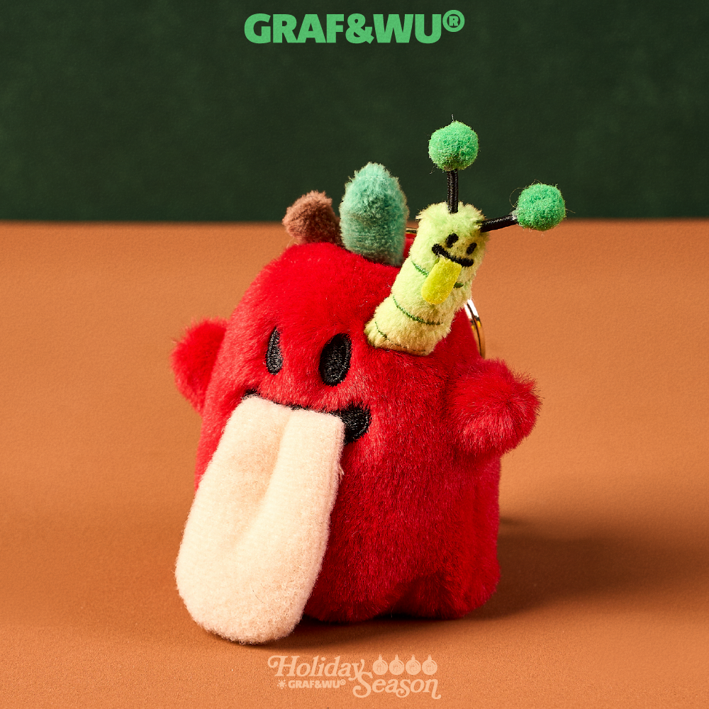 GRAF&WU Apple Cute Ghost Worm Edition Trendy Plush Toy Bag Charm