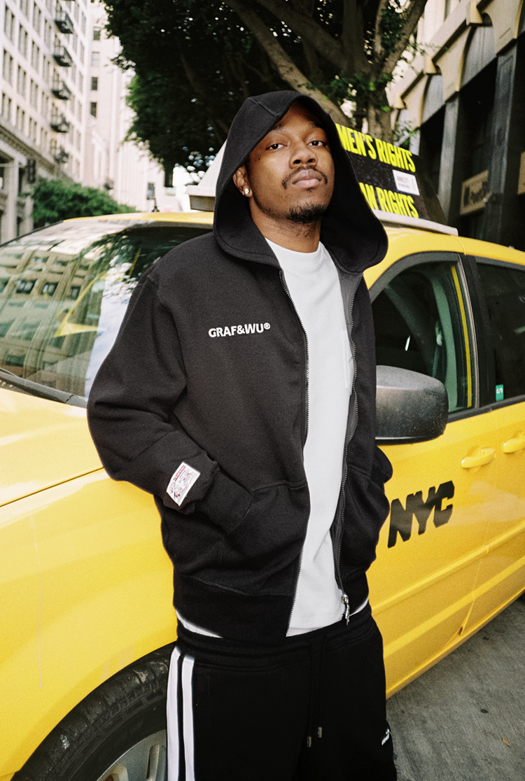 GRAF&WU Reversible Jacket-Embroidered Letter Two-in-One Layered Streetwear Coat