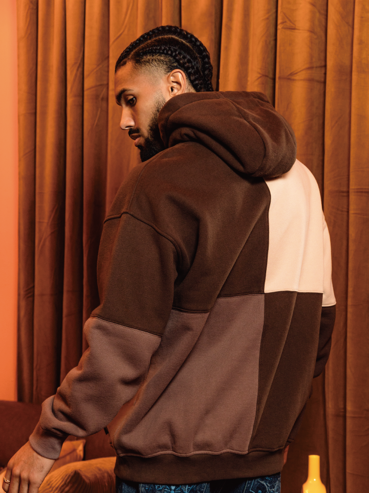 GRAF&WU Letters Embroidered Fashion Design Oversize Fleece Hoodie