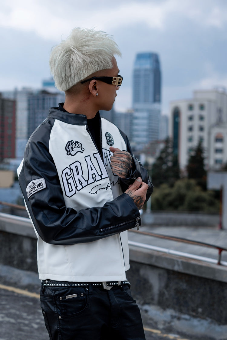 GRAF&WU Racing Gascar Series Retro Leather Jacket