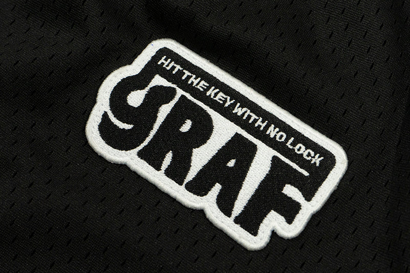 GRAF&WU Cute Emblem Double-Layer Mesh Vintage Shorts