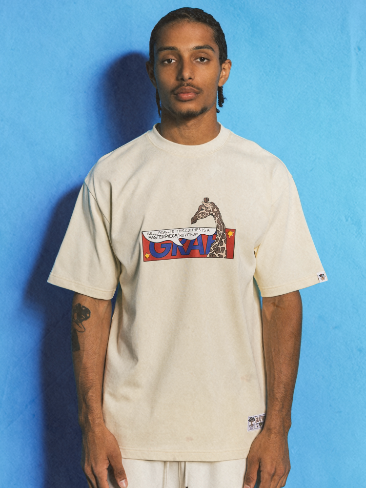 GRAF&WU Roy Pop Art Pattern Design Loose 100% Cotton T-Shirt