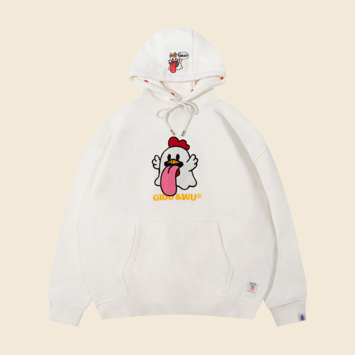 GRAF&WU Chinese Zodiac Character Loose-Fit Hoodie