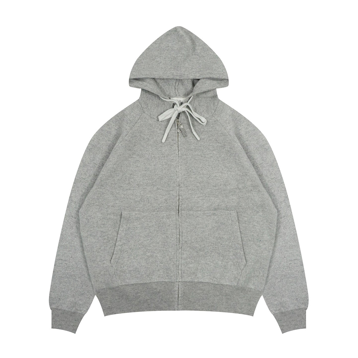 GRAF&WU Old Money Aesthetic Style Wool Knitted Sweater Zip-up Hoodie