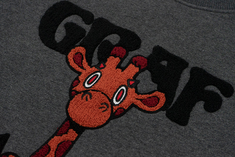 GRAF&WU Love Hate Angels Demons Giraffe Fleece Sweatshirt