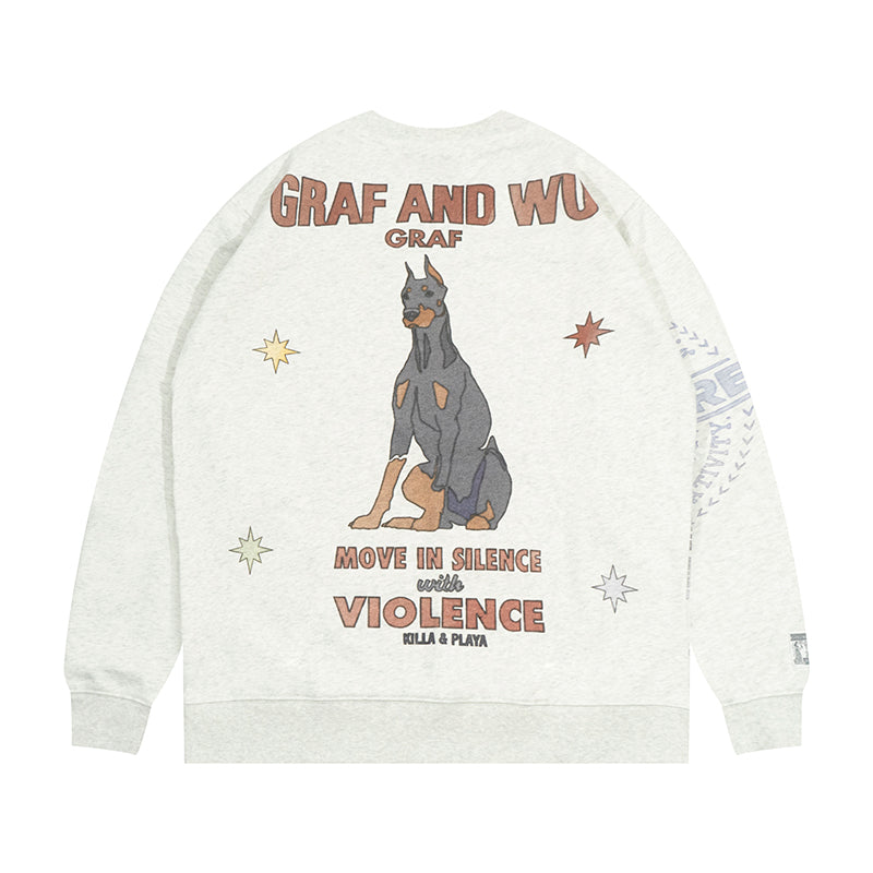 GRAF&WU Doberman Oversize Crew Neck Sweatshirt