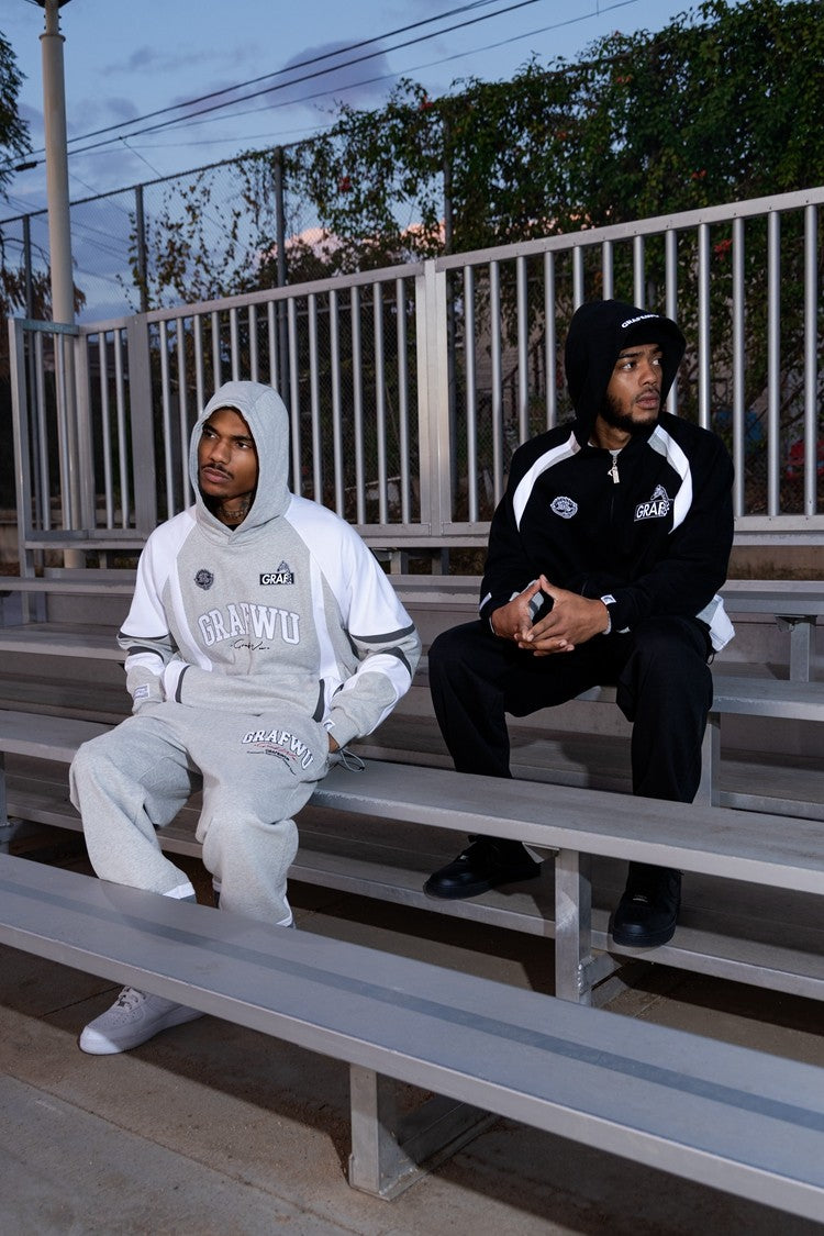 GRAF&WU Football Style Fashion Embroidered Hoodie