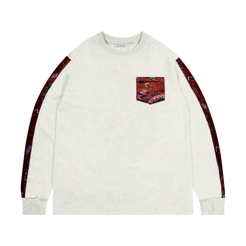 GRAF&WU Paisley Velvet Patchwork Pattern Long-Sleeve Shirt