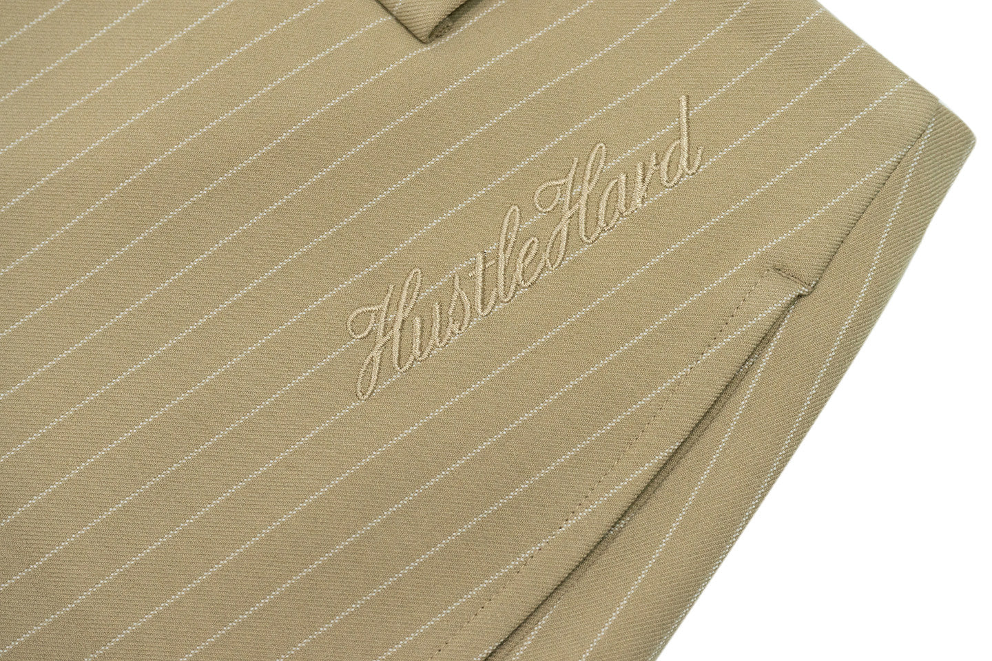 GRAF&WU Khaki Pinstripe Relaxed Fit Casual Trousers Unisex