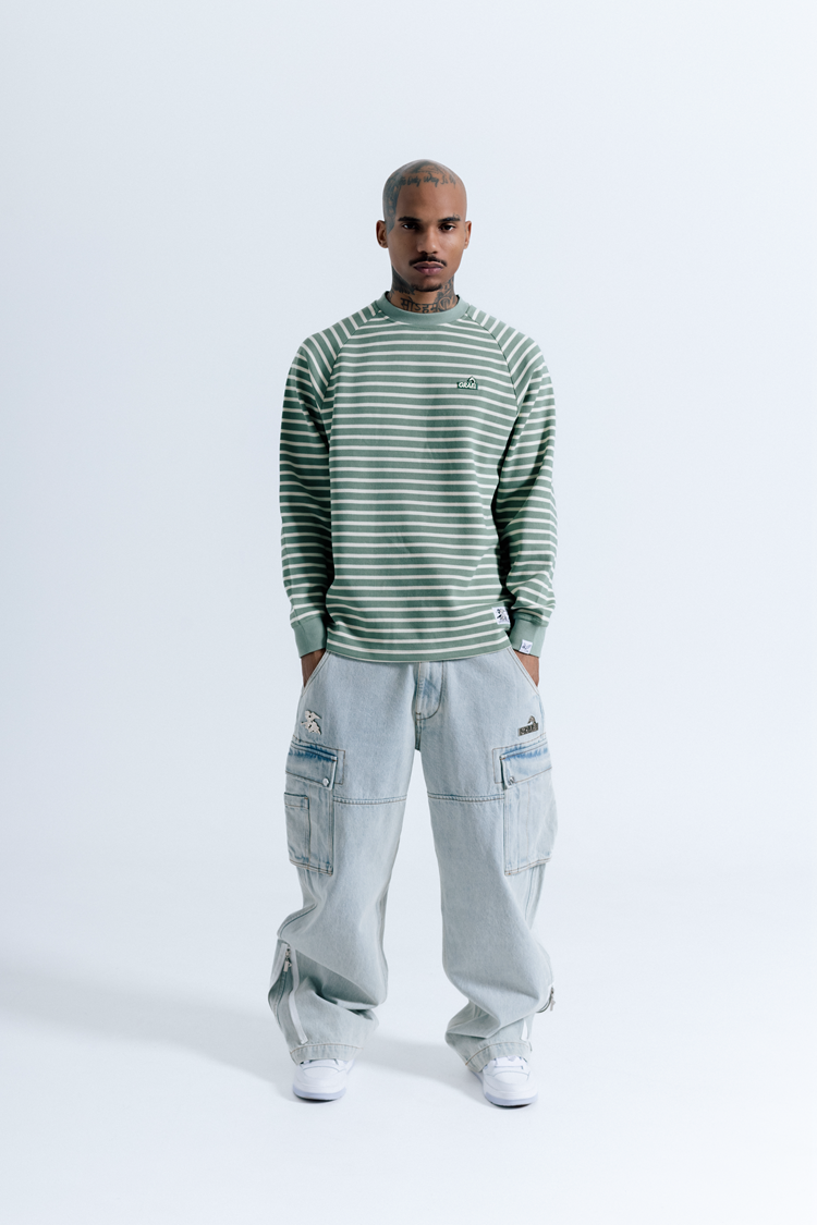 GRAF& WU Metal Giraffe Logo Streetwear Striped Long-Sleeve Shirt