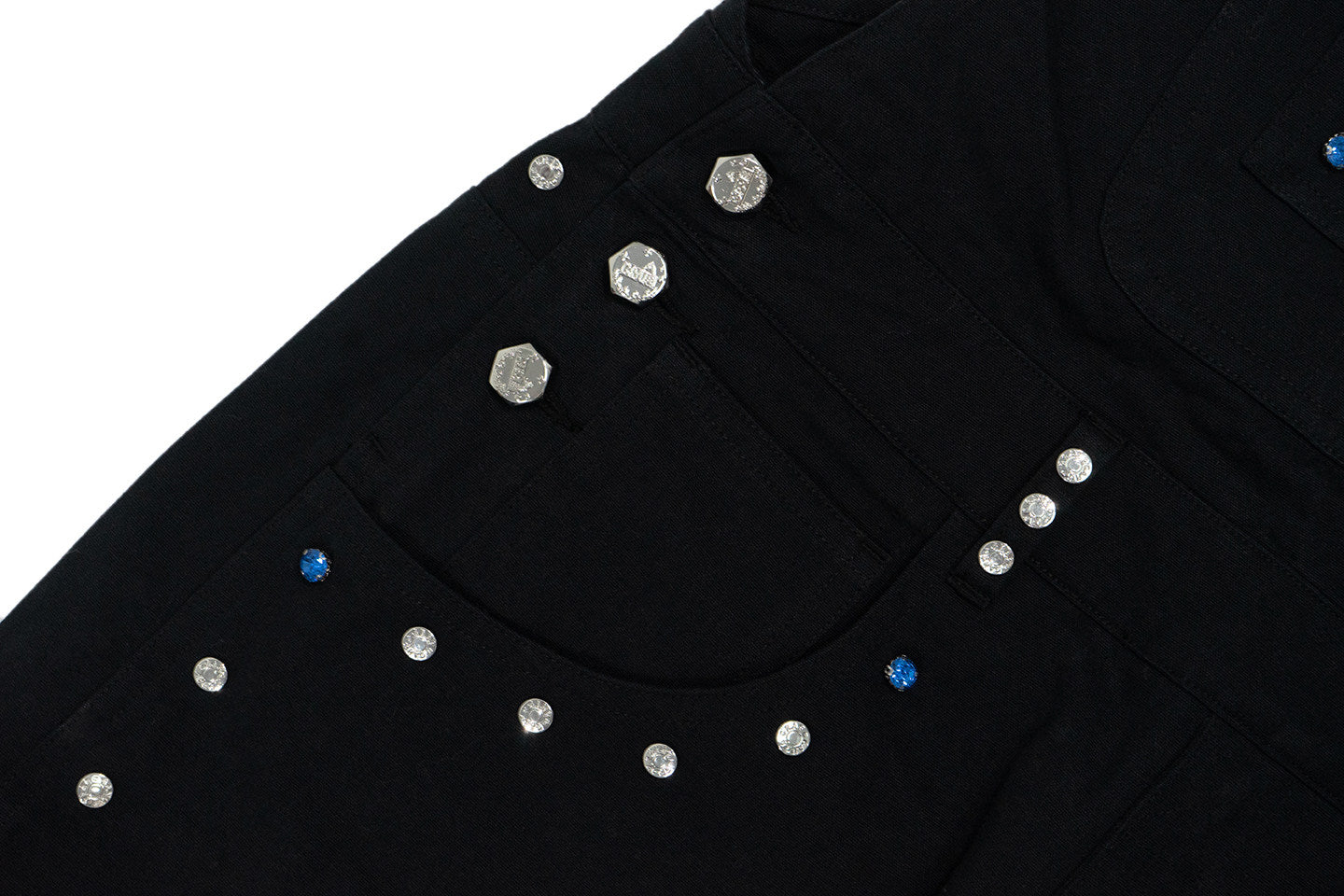 GRAF&WU Fashion Studded Blue Rhinestone Denim Overalls - Bling Streetwear