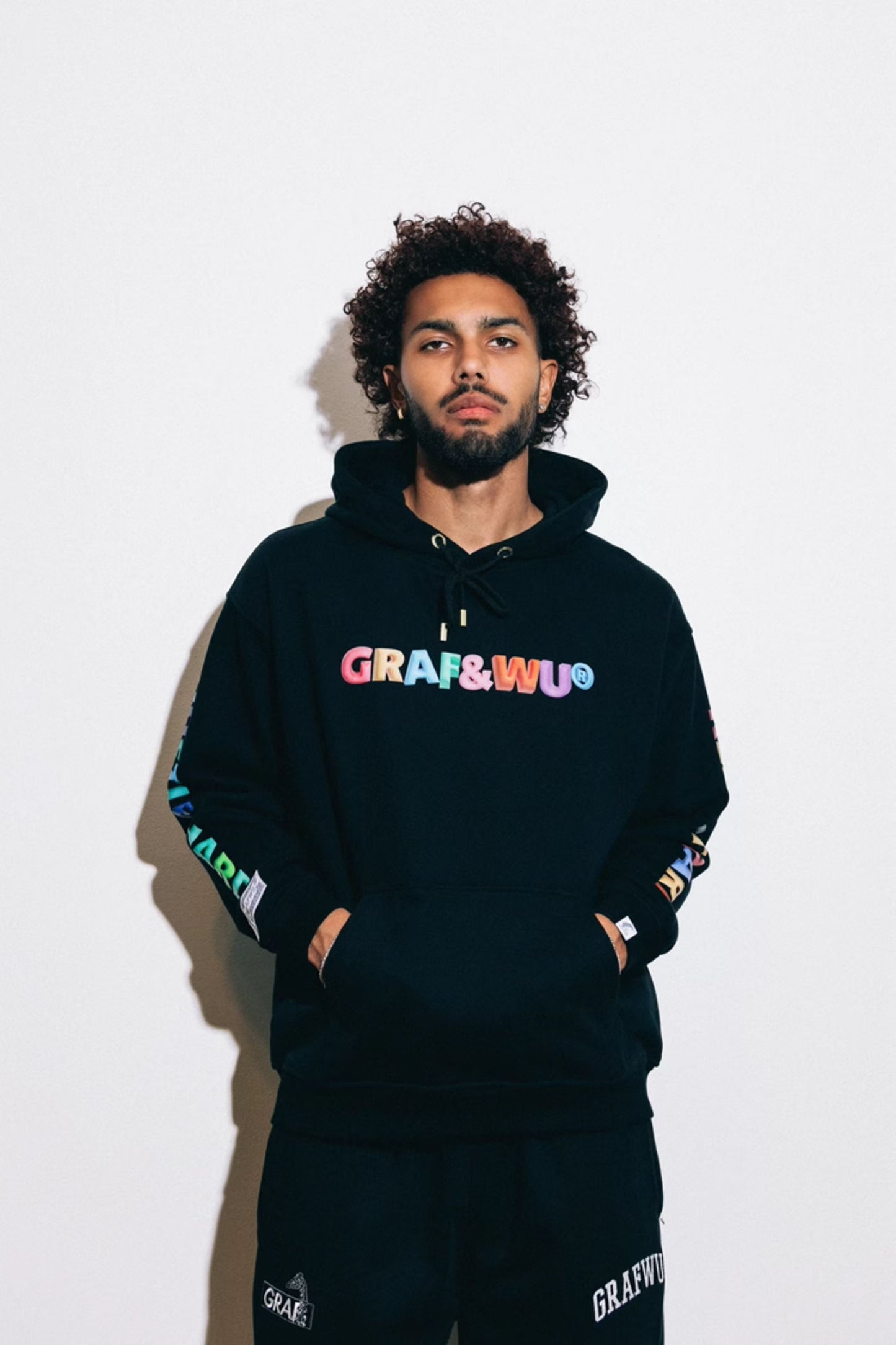 GRAF&WU Expansion Effect Inflatable Visual Printed Fleece Thick Hoodie