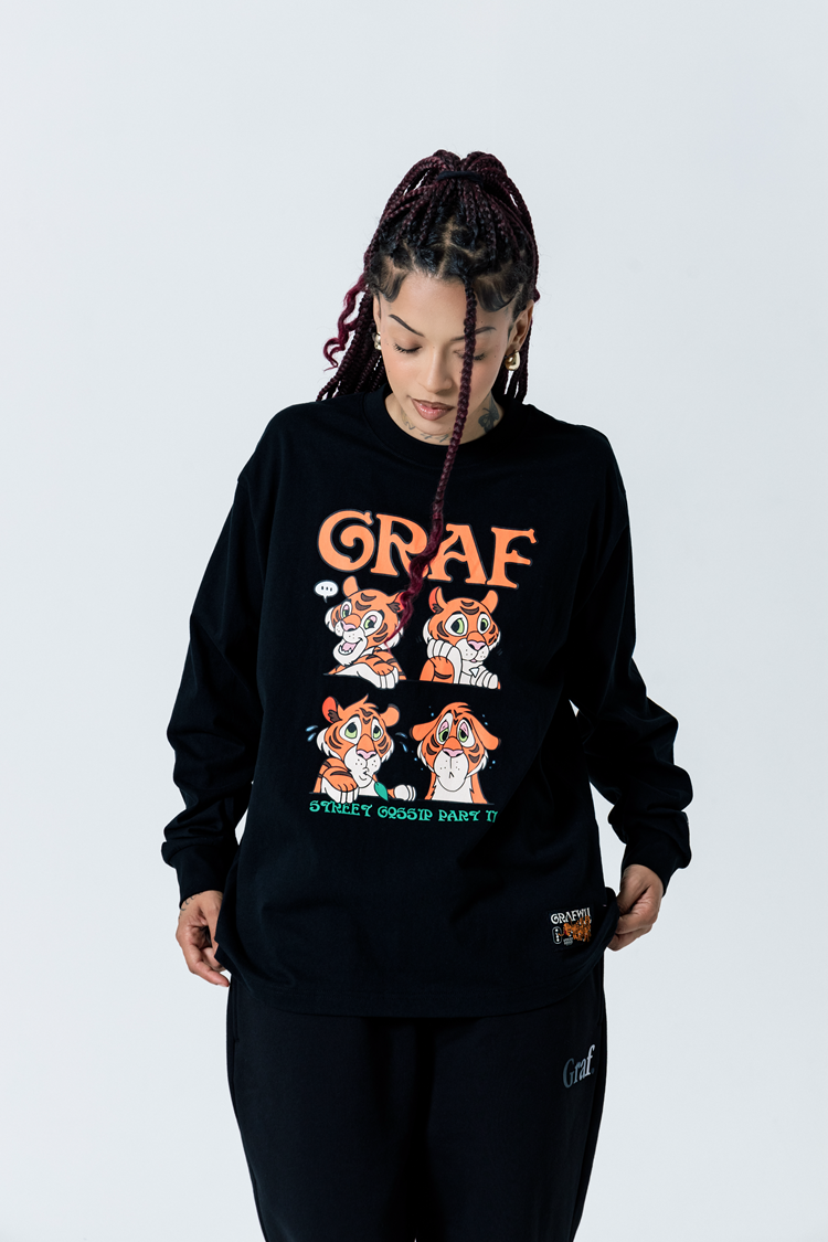 GRAF&WU Street Gossip Series Angel Doberman Long-sleeves Shirt