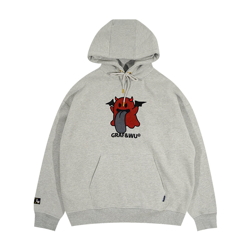 GRAF&WU BooGhost "Angel & Demon" Cute Loose-Fit Fleece American Sweatshirt Hoodie